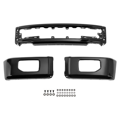Front Bumper Face Bar For 2015-2017 Ford F-150 W/Fog Light Holes Steel Split