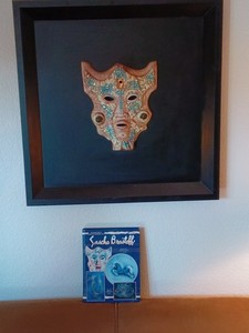 SASCHA BRASTOFF  MOSIAC FAUN MASK  SIGNATURE PIECE FLOATING FRAME-RARE