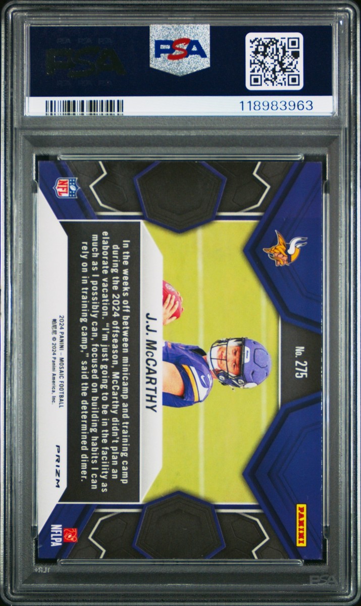 2024 PANINI MOSAIC REACTIVE BLUE #275 JJ MCCARTHY PSA 10 | eBay