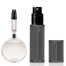 AB00GR 5ml Leather Perfume Atomiser Refillable, Bottom Fill Perfume Bottle, P...