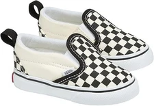 Vans Toddler's Slip On V, (Checkerboard) Bkack/Off White, Size 10 Toddler