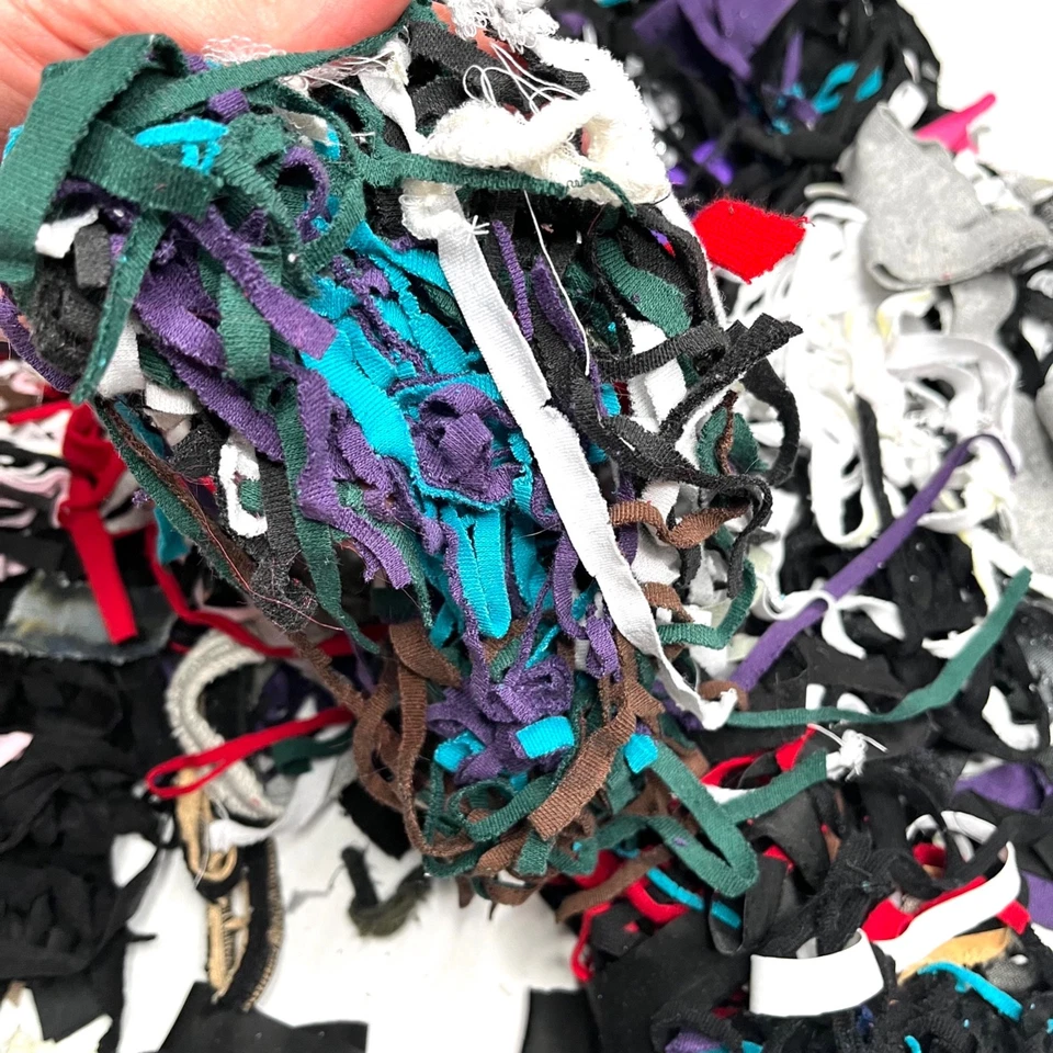 1# Tiny Fabric Scraps for Sewing Scrapbooking Crafts Fringe Strings Collage LOT - Image 4 of 4