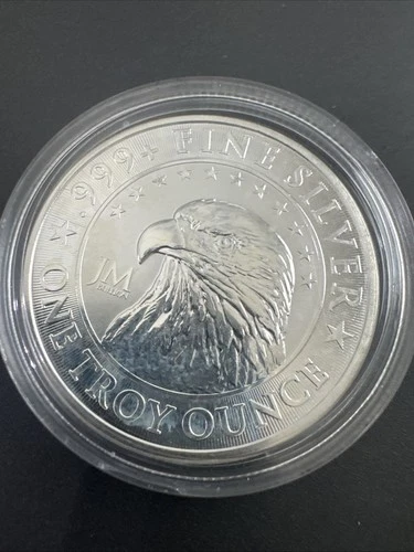 Silver 1 oz Troy 999 JM Bullion Eagle Silver Round In Sealed Capsule