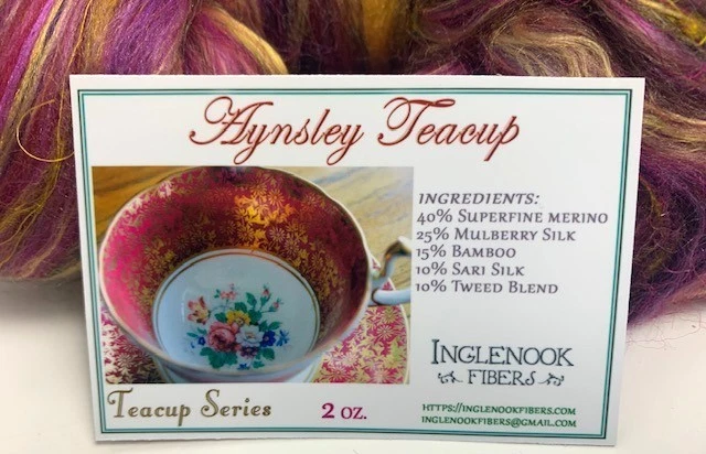 Inglenook Fibers Teacup Series, Sari Silk Top + Samples, Total 4 oz. - Image 2 of 3