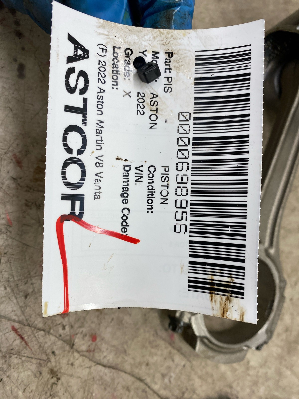 (F) 2022 Aston Martin V8 Vantage 4.0L M177 Enigne Piston & Connecting Rod Oem