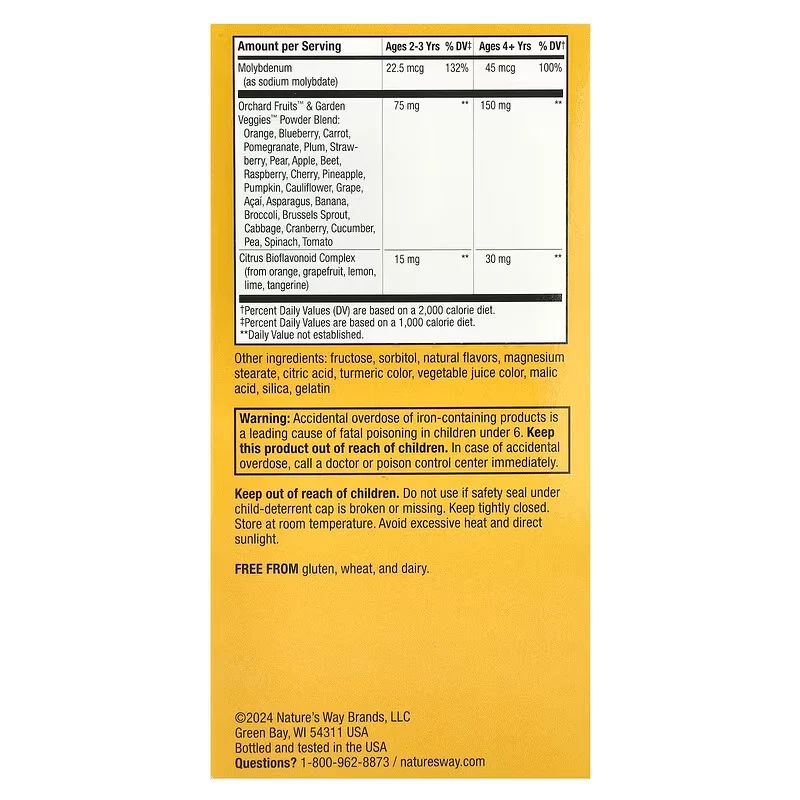 Nature's Way Alive! Multivitamínico Masticable Niños Naranja y Baya 120 Tabs Foto 3 de 4