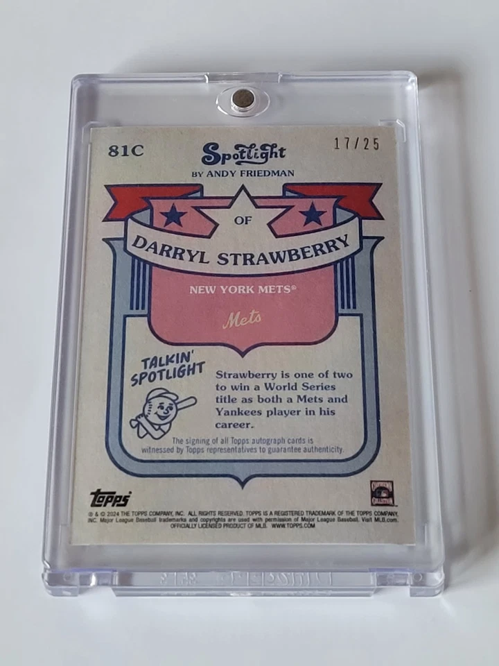2024 Topps Spotlight Darryl Strawberry #81D Autograph Canvas Parallel /10 - Image 2 of 2