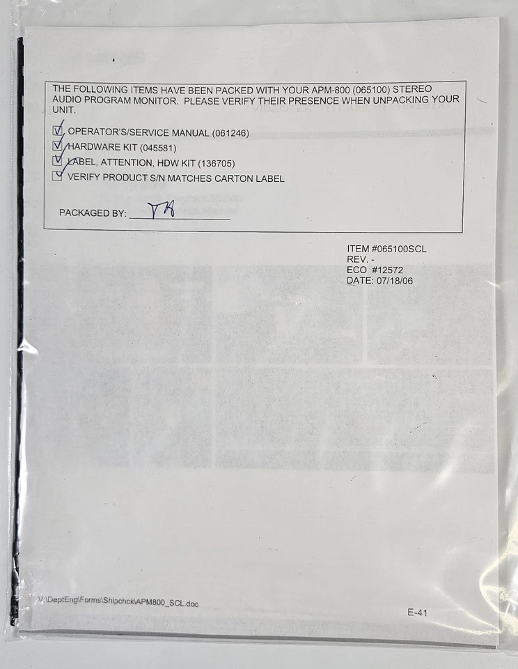 Harris Videotek APM-800 Broadcast Audio Program Monitor, Rackmount -NEW IN BOX - Image 4 of 4