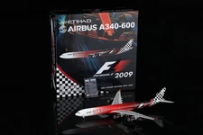 SQ Wings 1:200 Etihad Airways 2009 Airbus A340-600 Aircraft Model A6-EHJ New