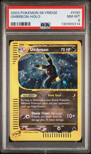 2003 POKEMON SKYRIDGE #H30 UMBREON-HOLO PSA 8