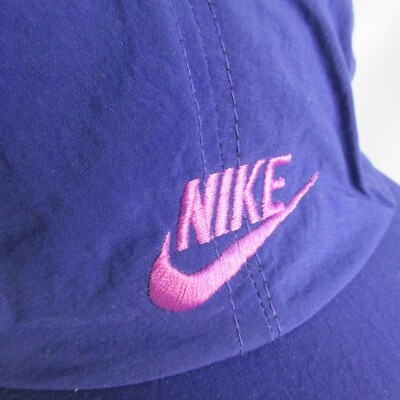 90s VTG NEW NYLON HAT NIKE NEON PINK PURPLE SNAPBACK GRAIL