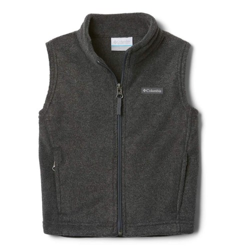 Columbia Youth Boys Steens Mtn Fleece Vest, Charcoal Heather, X-Small - Picture 3 of 9
