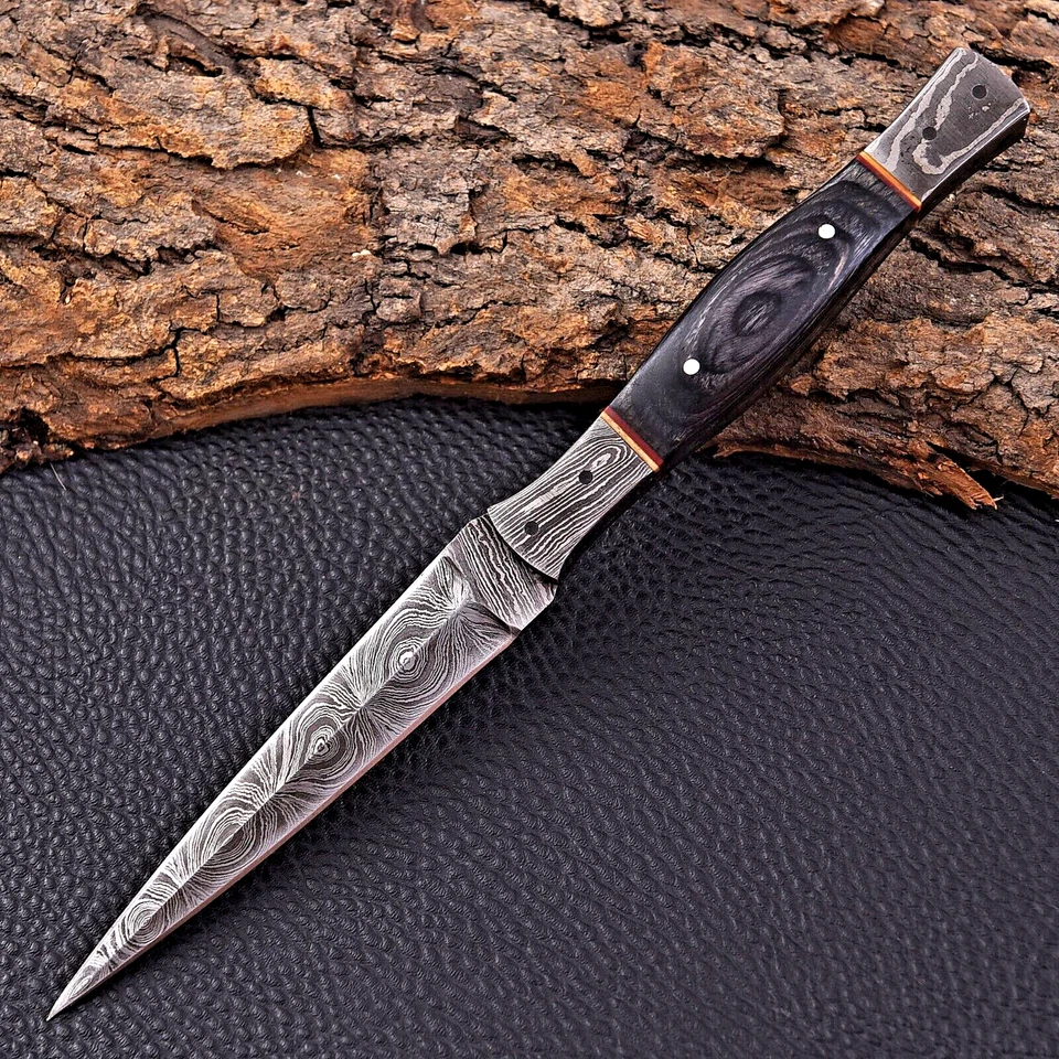 Custom HandMade Hunting Boot Knife Hand Forged Damascus Steel Blade 2841 - Image 3 of 4
