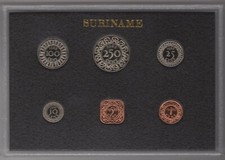 1988 Suriname Proof Coin Set – Red Case – With Documents