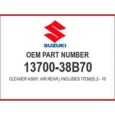 CLEANER ASSY, AIR REAR | Includes Item(s) 2 - 10