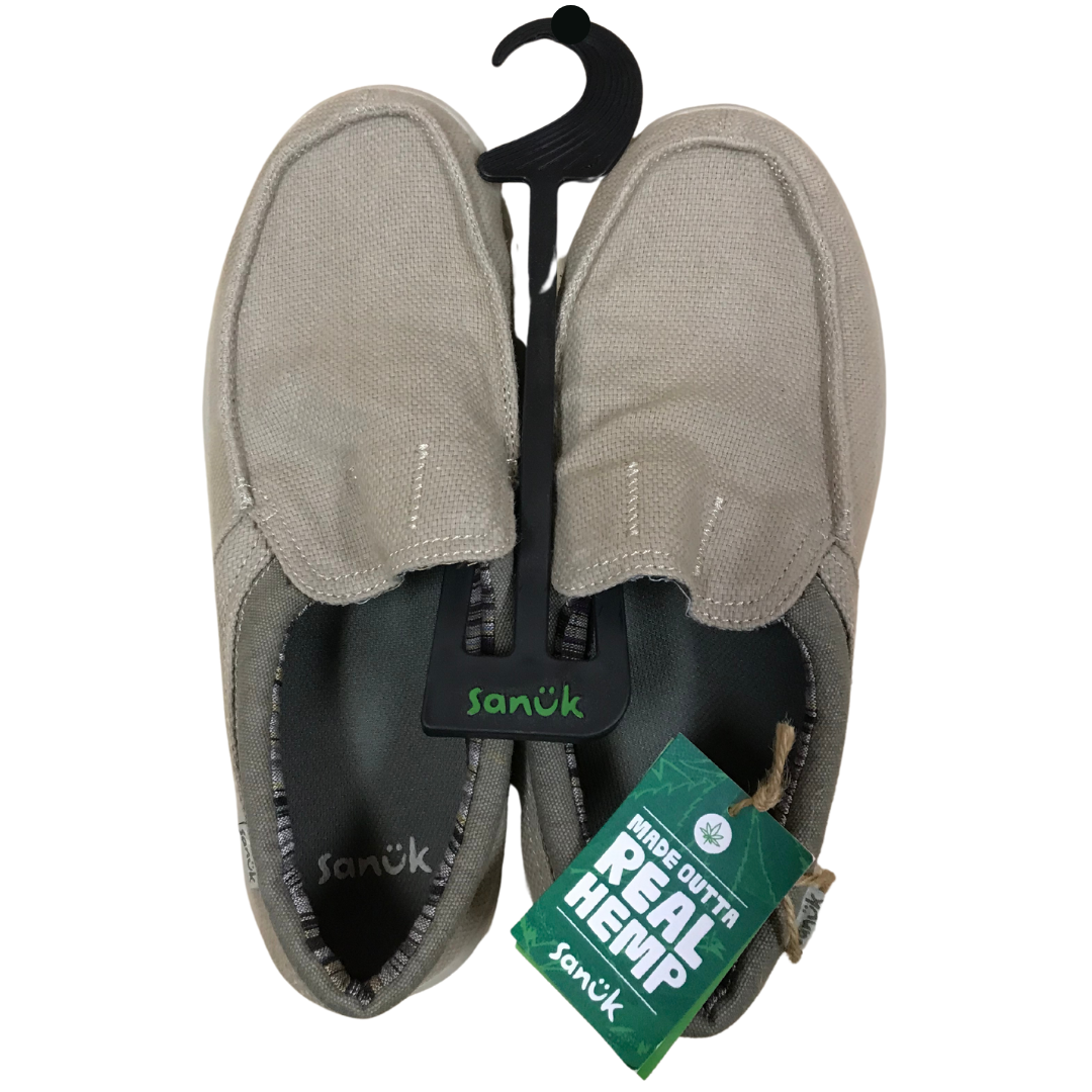 Men's Size Sanuk Hi Bro Lite Hemp Boat Shoes Natural (Tan)