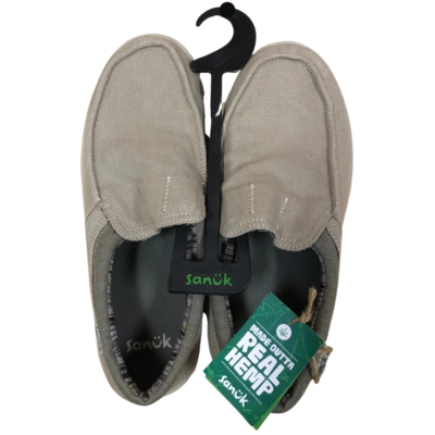 Men's Size Sanuk Hi Bro Lite Hemp Boat Shoes Natural (Tan)