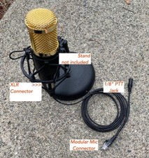 W2ENY Desk/Boom Studio Microphone w/cable for Icom Yaesu Xiegu w/ModularMic Jack
