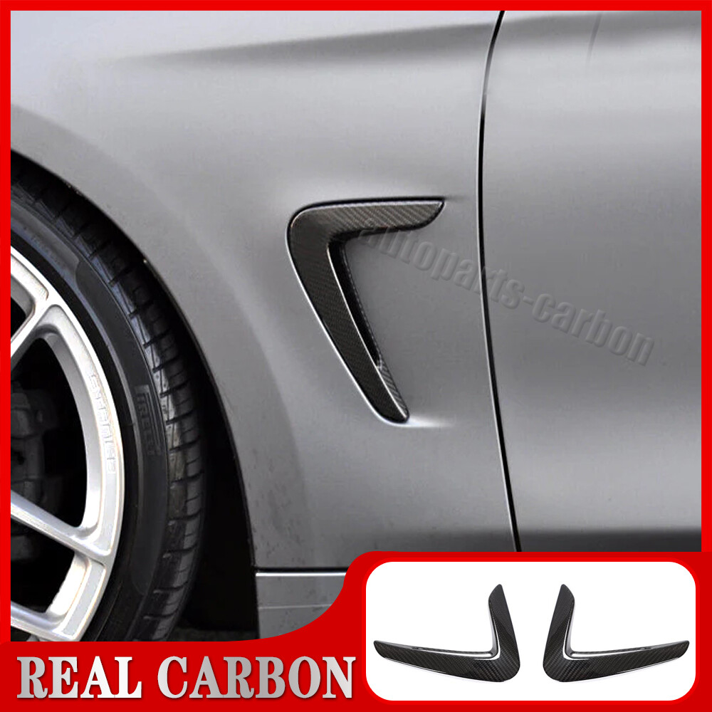 Real Carbon Fiber Side Fender Vent Trim For BMW F32 F33 F36 440i 4 Series 2014+