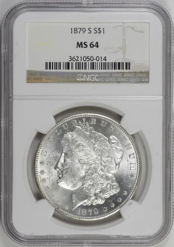 1879-S Morgan Silver Dollar $1 NGC MS64, Blast White w/ Poppin Luster [28F07]