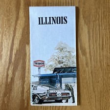 Texaco Map Illinois Chicago Aurora Joliet 1975 Gas Oil Advertising Street