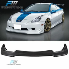 Fits 00-02 Toyota Celica PU VIP Style Unpainted Black Front Bumper Lip Spoiler