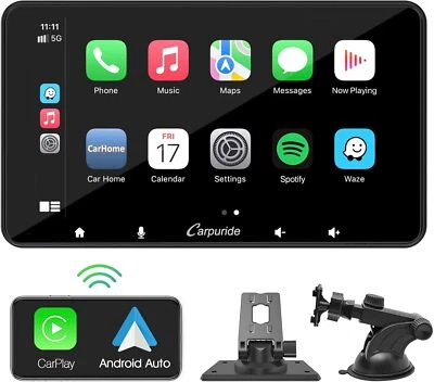 Carpuride W708 7“Pantalla Tactil Portátil Radio Inalámbrico CarPlay Android Auto - Imagen 1 de 4