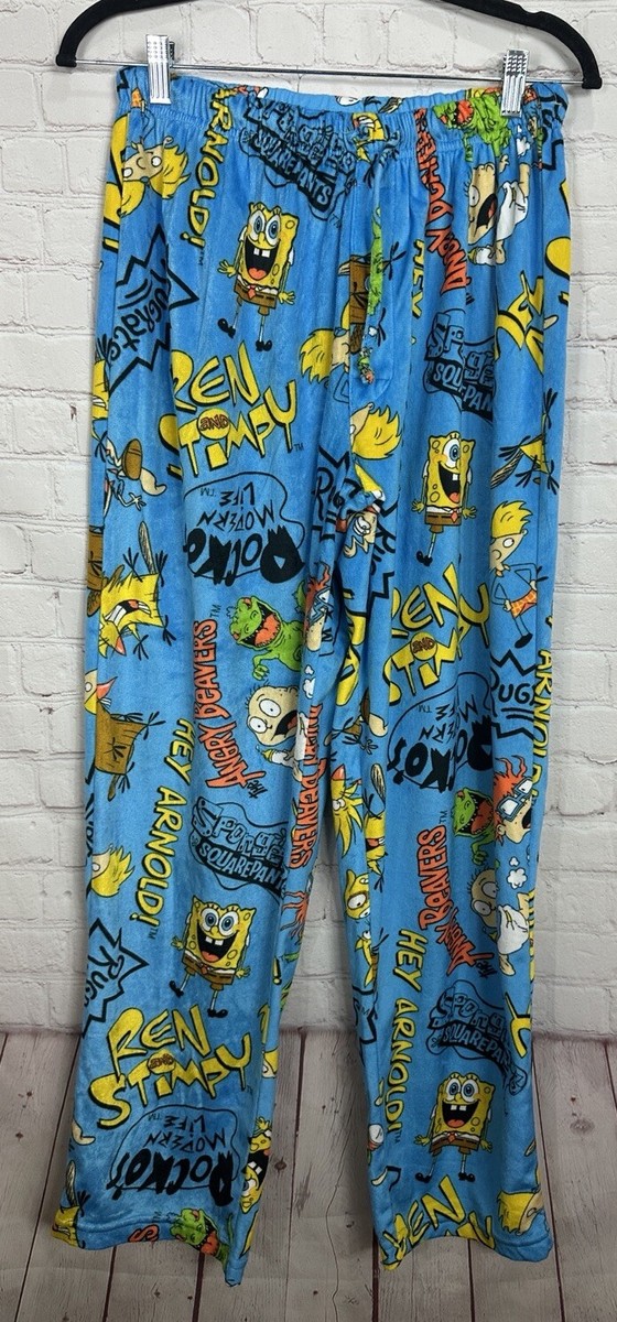 Nickelodeon Men's Cartoon Character Mashup Allover Loungewear Pajama Pants  sz L | eBay