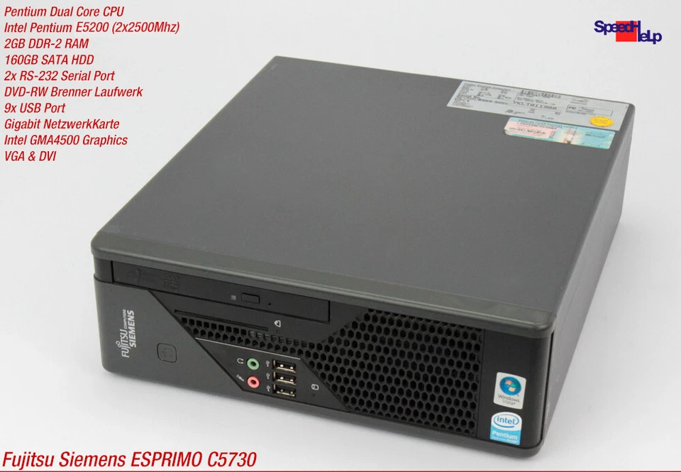 Mini Small PC Computer Fujitsu Esprimo C5730 D2804 RS232 Windows 7 10 Dvd-Rw - Image 2 of 4