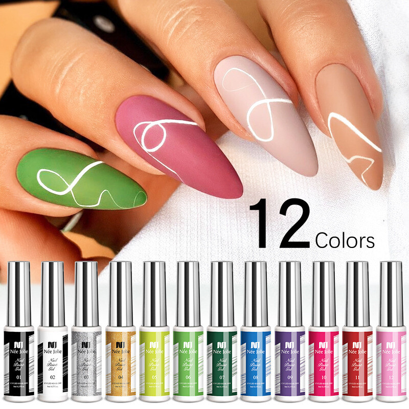 Nail Art Gel Nail Polish Liner Gel Drawing Painting Gel UV Gel Manicure Tool 8ml