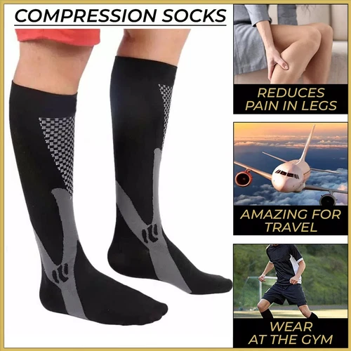 Compression Socks Nursing Stockings Medical Anti Fatigue Unisex 1-3 Pair Running - Picture 1 of 25