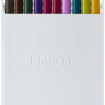 Lot 10 Stylos Fineliners Uni Emott - 10 Couleurs Assorties