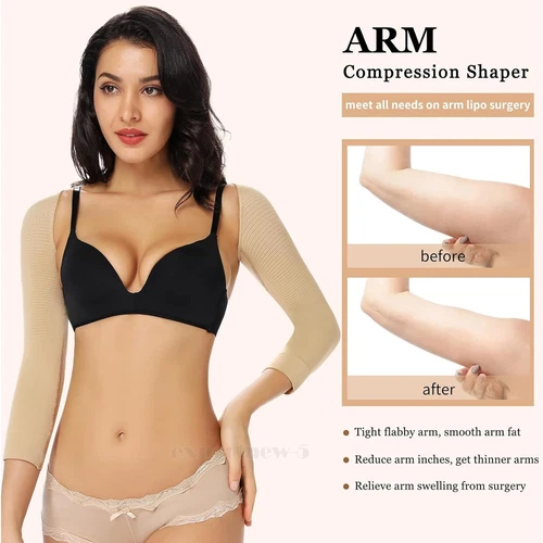 Mangas de compresión modeladoras de brazo superior corrector de postura brazo superior ropa moldeadora más delgada - Imagen 5 de 11