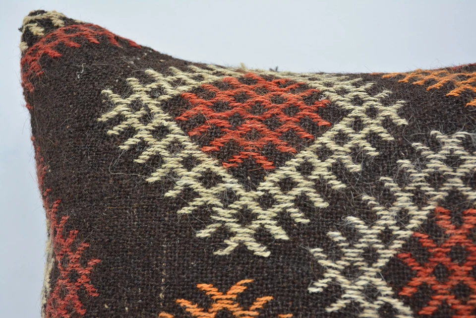 Turkish Kilim Pillow, Pillow for Couch, 16"x24" Red Cushion Case, Pillow Case - Image 2 of 4