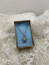 Silver Tone Starfish Pendant Chain Link Necklace
