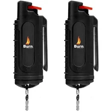 2 Pack Burn Pepper Spray 1/2oz Self Defense Police Strength Security Keychain 