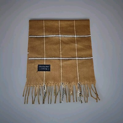 Vintage Christian Dior Scarf Made In Japan 100% Merino Wool Red