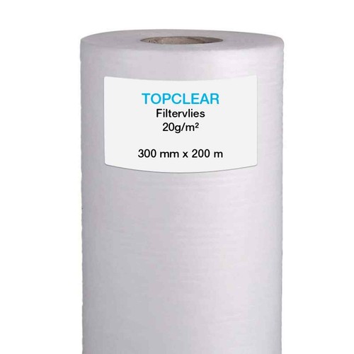 Filtervlies für Vliesfilter | Vliesrolle 200m x 100cm 20g/m² | für alle Koi Teich Vlies-Filter