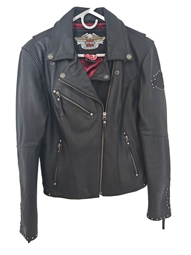 Harley-Davidson Damen Motorradjacke schwarz Leder Gr. L Top Form! - Bild 3 von 9