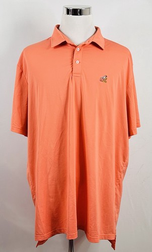 RLX Ralph Lauren 2XL Golf Polo Shirt Orange Peach Wicking Polyester Blend - Picture 2 of 4