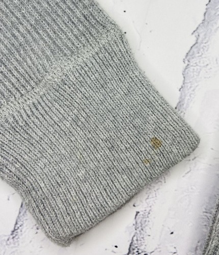 *VTG* Polo Jeans Co. Men's Gray 1/4 Zip Ribbed Military Issue Sweater; M - Picture 5 of 7