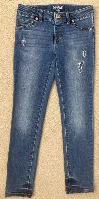 CAT & JACK Sz 10 Girls Distressed Jeggings Jeans