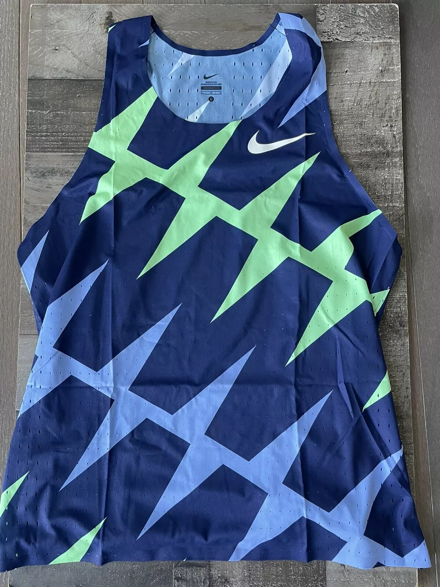 Nike Pro Elite Aeroswift Running Singlet CI0581-XXX Blue/Green