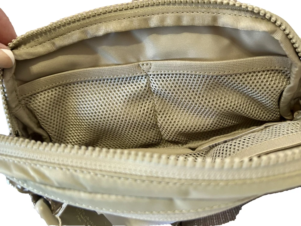 Lululemon Everywhere Belt Bag 1L with 55.5" Long Belt in Raw Linen NWT Authentic