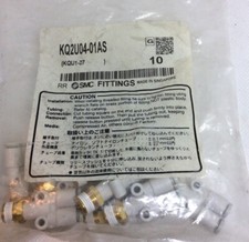 (10PK) SMC KQ2U04-01AS 4mm OD PUSH-TO-CONNECT MALE Y CONNECTOR FITTING *BR2