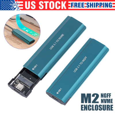 M.2 NGFF NVME SSD SATA to USB 3.2 Type-C Enclosure Case Converter Adapter USA