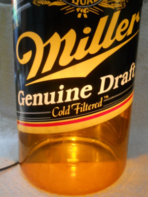 1989 Miller Genuine Draft 3D Lighted Beer Bottle Bar 30