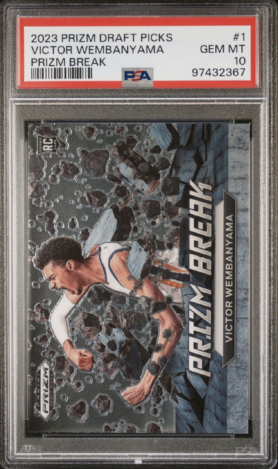 2023 Prizm Draft Picks Prizm Break #1 - VICTOR WEMBANYAMA RC Rookie - PSA 10