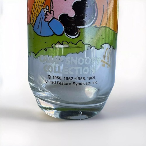 CAMP SNOOPY COLLECTION MCDONALDS 1965 VIDRIO SNOOPY PEANUTS LINUS - Imagen 2 de 2