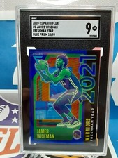 🏀2020-21 Panini Blue Flux Freshman Year Prizm 14/99 James Wiseman RC #2 (SGC 9)